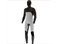 VISSLA 7 SEAS 6.5mm Neopren Wetsuit Fullsuit mit Haube und Chest Zip in schwarz Größe S