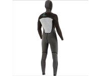 VISSLA 7 SEAS 6.5mm Neopren Wetsuit Fullsuit mit Haube und Chest Zip in schwarz Größe S